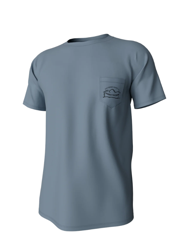 River Camping Tee in Mountain Spring Blue By Southern Point