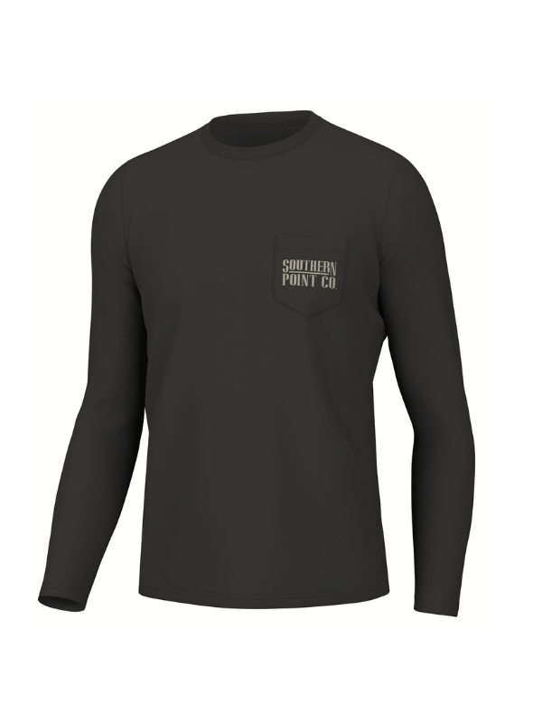 Southern Outdoors Long Sleeve Tee in Charcoal By Southern Point