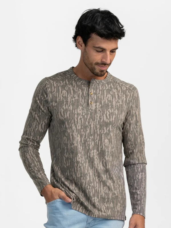 Max Comfort Henley LS in Tree Bark By Southern Shirt Co.