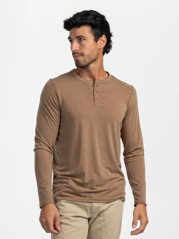 Max Comfort Henley LS in Walnut By Southern Shirt Co.