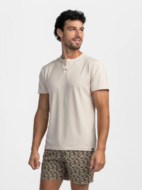 Max Comfort Henley SS in Oatmeal By Southern Shirt Co.