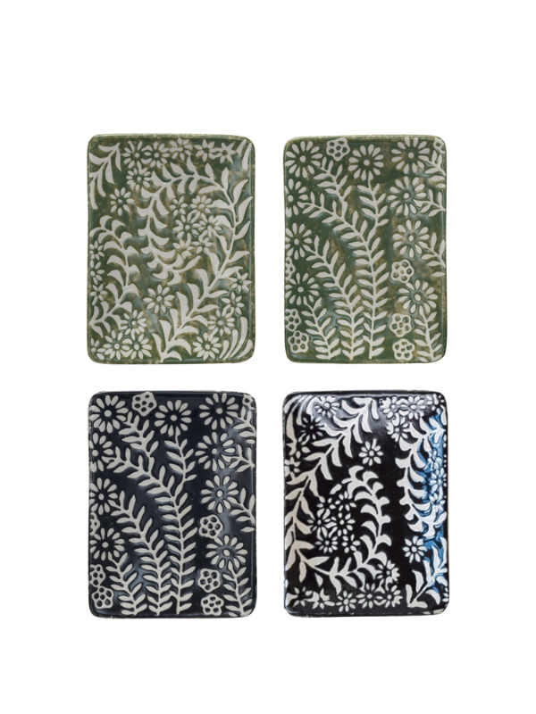 Botanical Wax Relief Stoneware Dishes