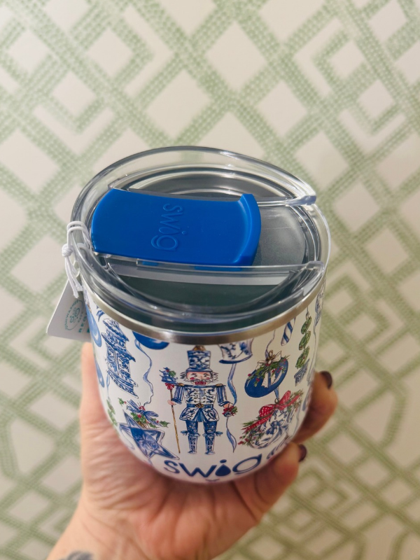 Chinoiserie Ornaments- Rosannebeck Collections-Stemless Wine Cup 12oz By Swig