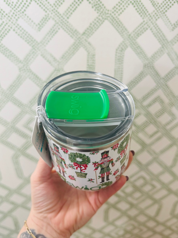 Poinsettia Nutcracker- Rosannebeck Collections-Stemless Wine Cup 12oz By Swig