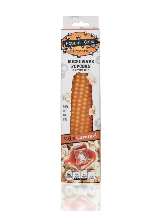 Poppin' Cobs Microwave Popcorn with Salted Caramel Seasoning