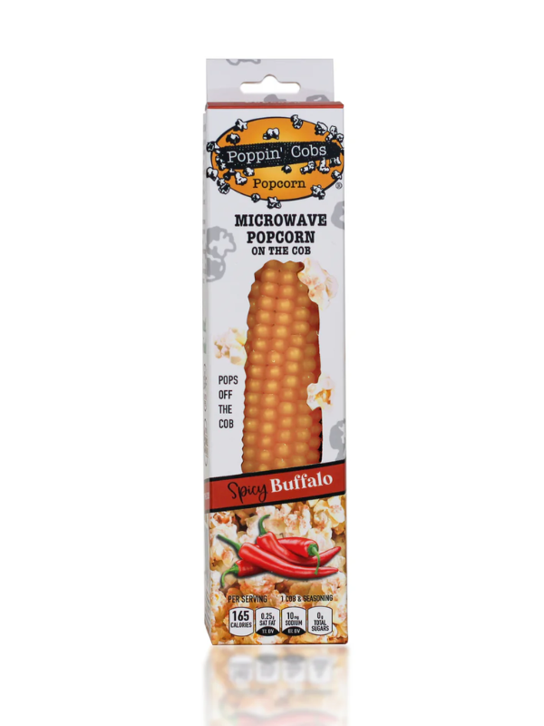 Poppin' Cobs Microwave Popcorn with Spicy Buffalo Seasoning