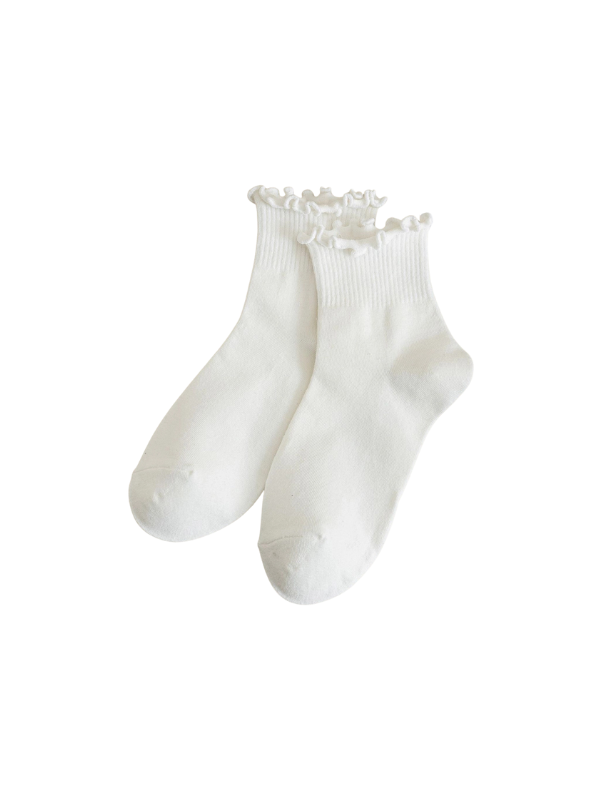 White Ankle Ruffle Socks