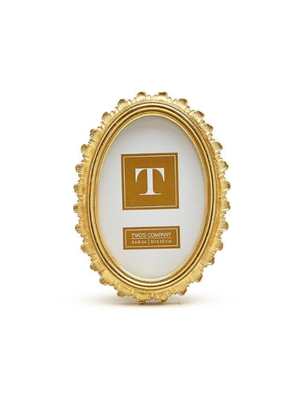 Gold Falcate Small Oval Photo Frame (4x6)