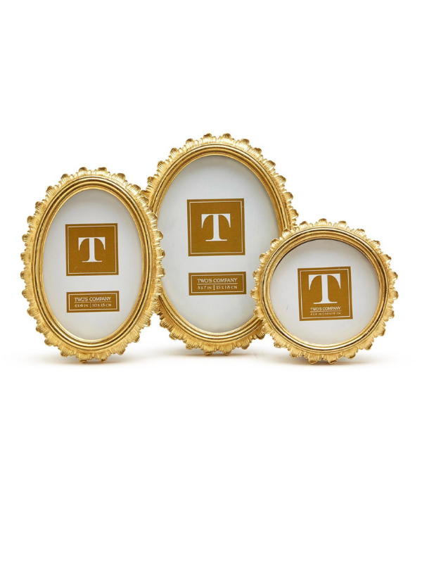 Gold Falcate Small Oval Photo Frame (4x6)