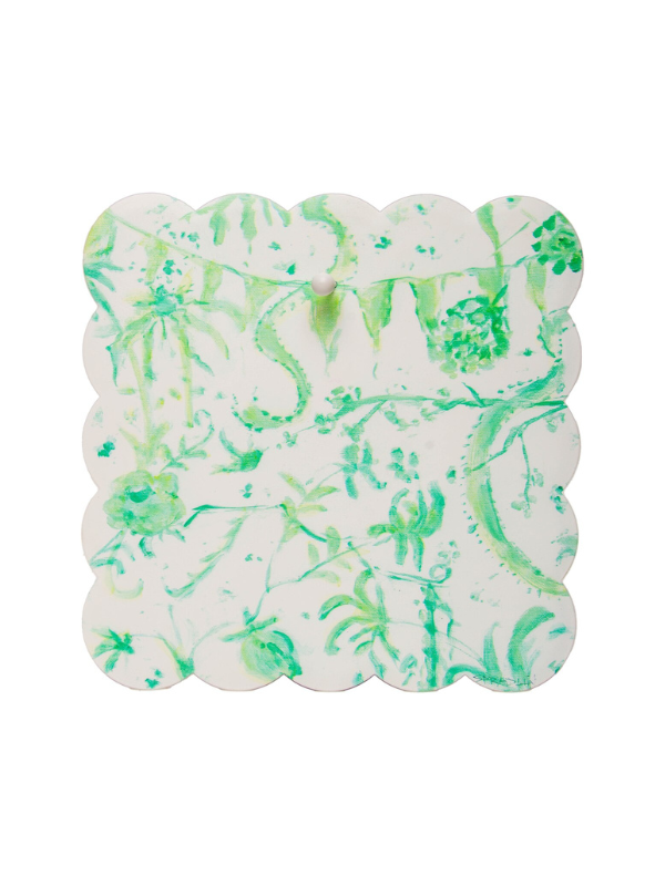 Green Chinoiserie Scallop Display Board