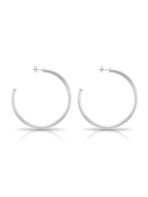 Everybody's Favorite Hoop in Brushed Silver by Sheila Fajl