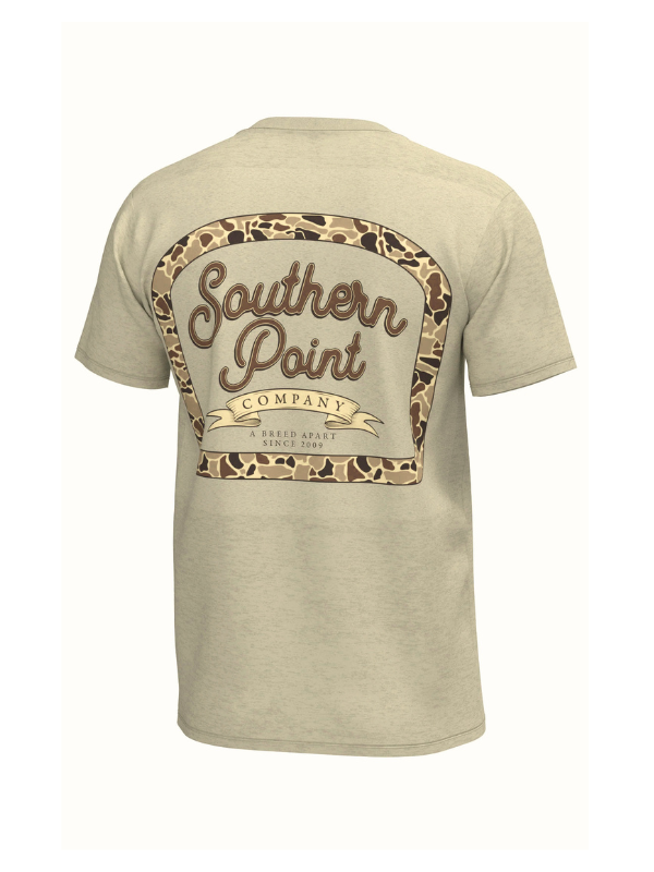 Camo Badge Short Sleeve Tee in Cloud Cream By Southern Point Co.
