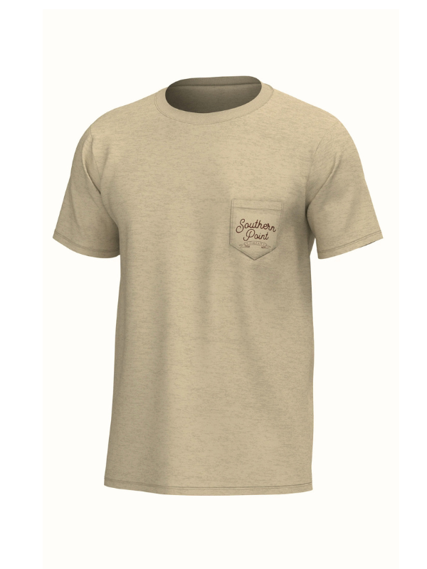 Camo Badge Short Sleeve Tee in Cloud Cream By Southern Point Co.