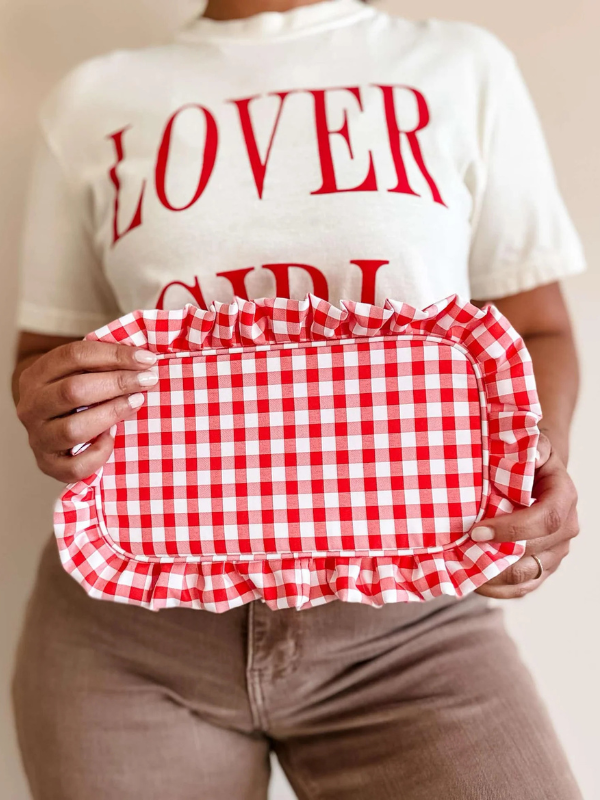 Red Gingham Frilly Bag