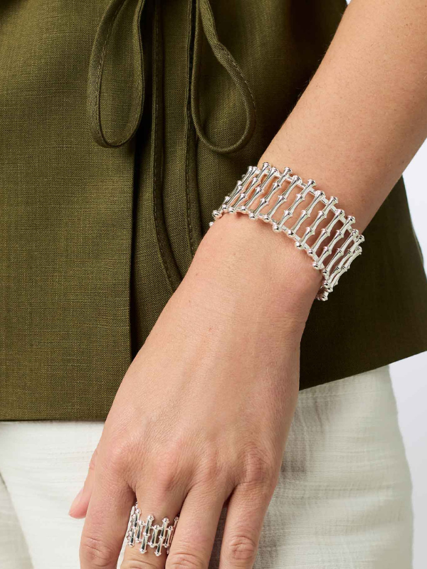 Bamboo Silver Cuff By Julie Vos