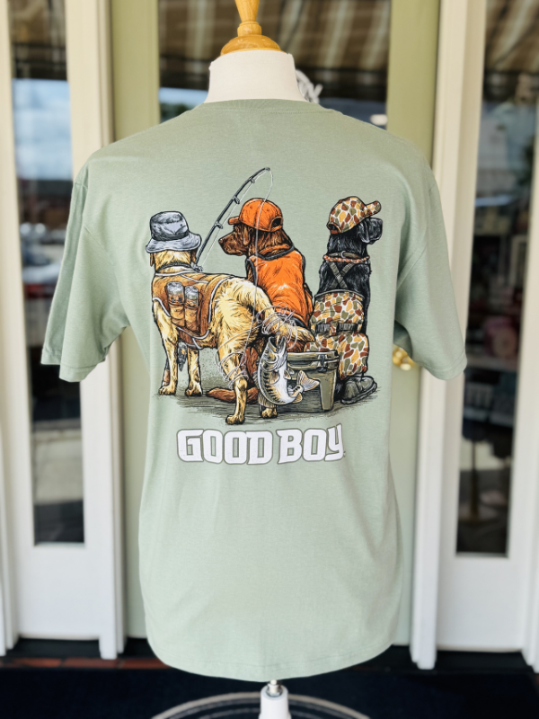 Hunt and Fish Tee in Sage By Good Boy