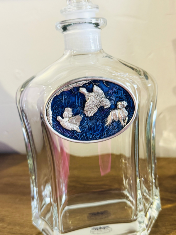 Bobwhite Quail Capitol Decanter in Enamel Blue