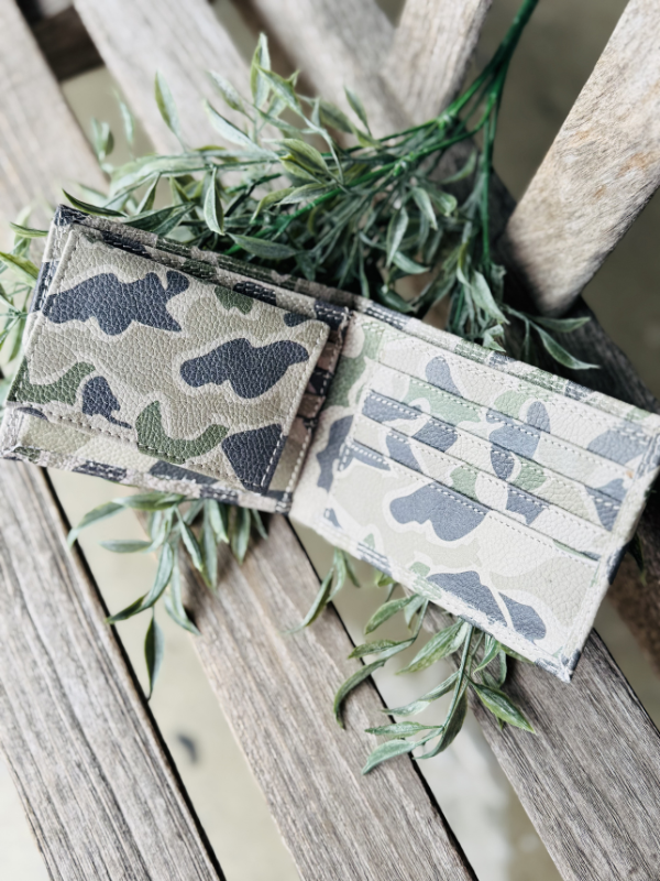 Leather Camo Wallet with Duck Patch