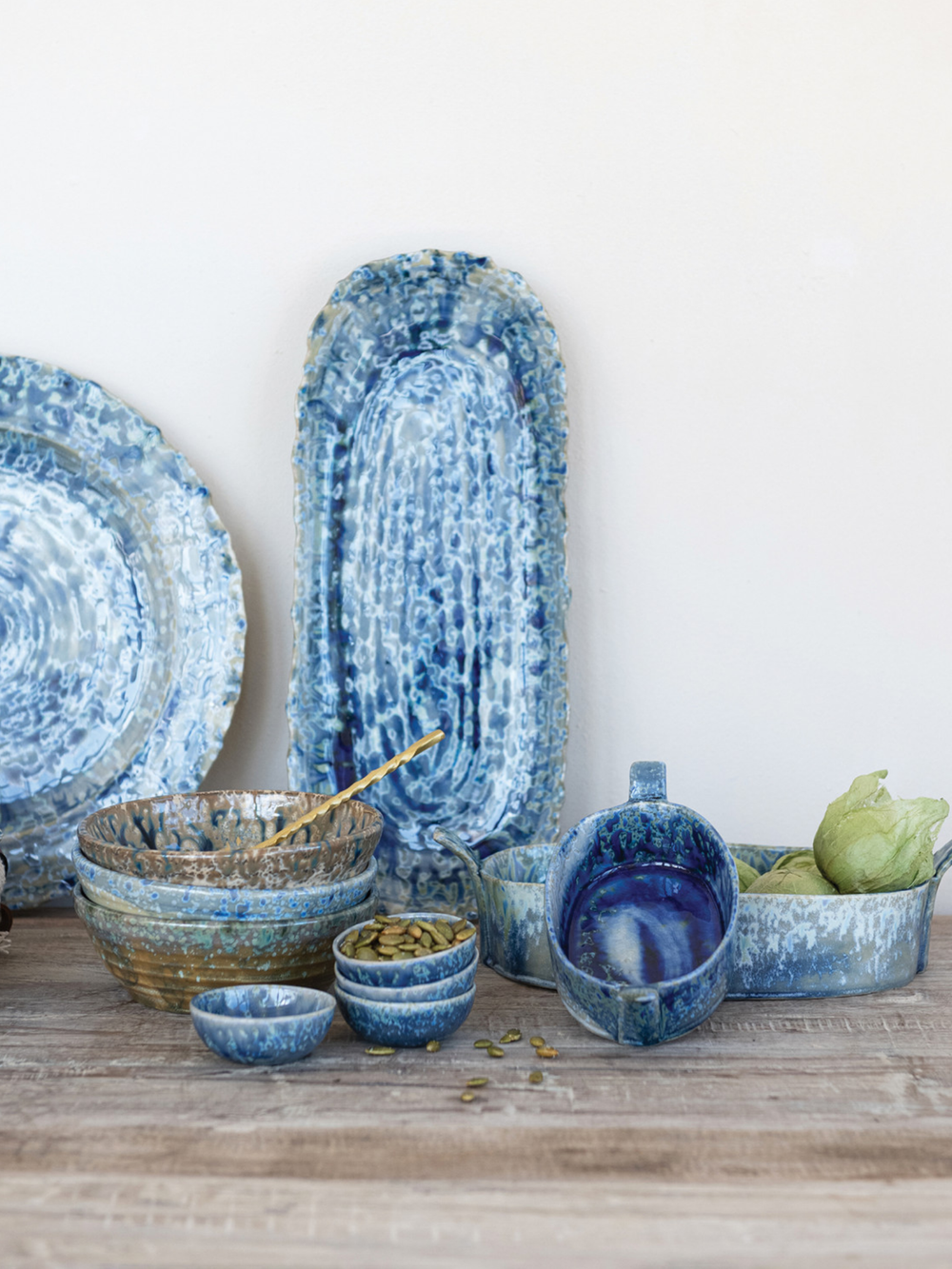 Coastal Blue Reactive Glaze Tray