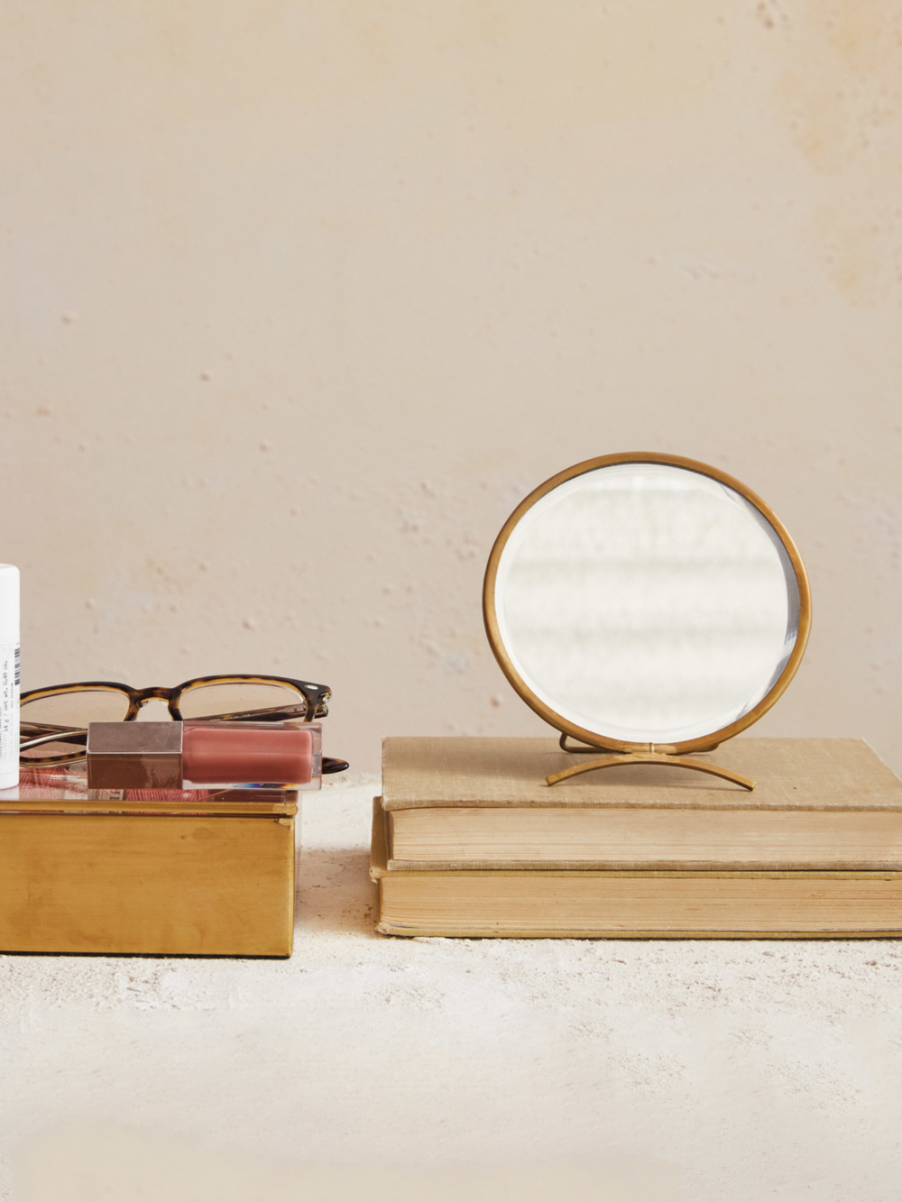 Folding Brass Mirror