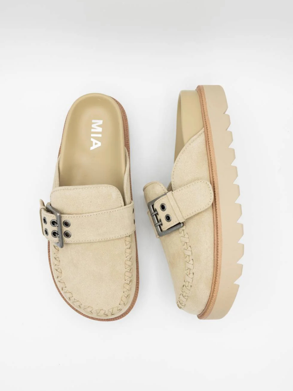 The Zaina Lug Clogs in Sand