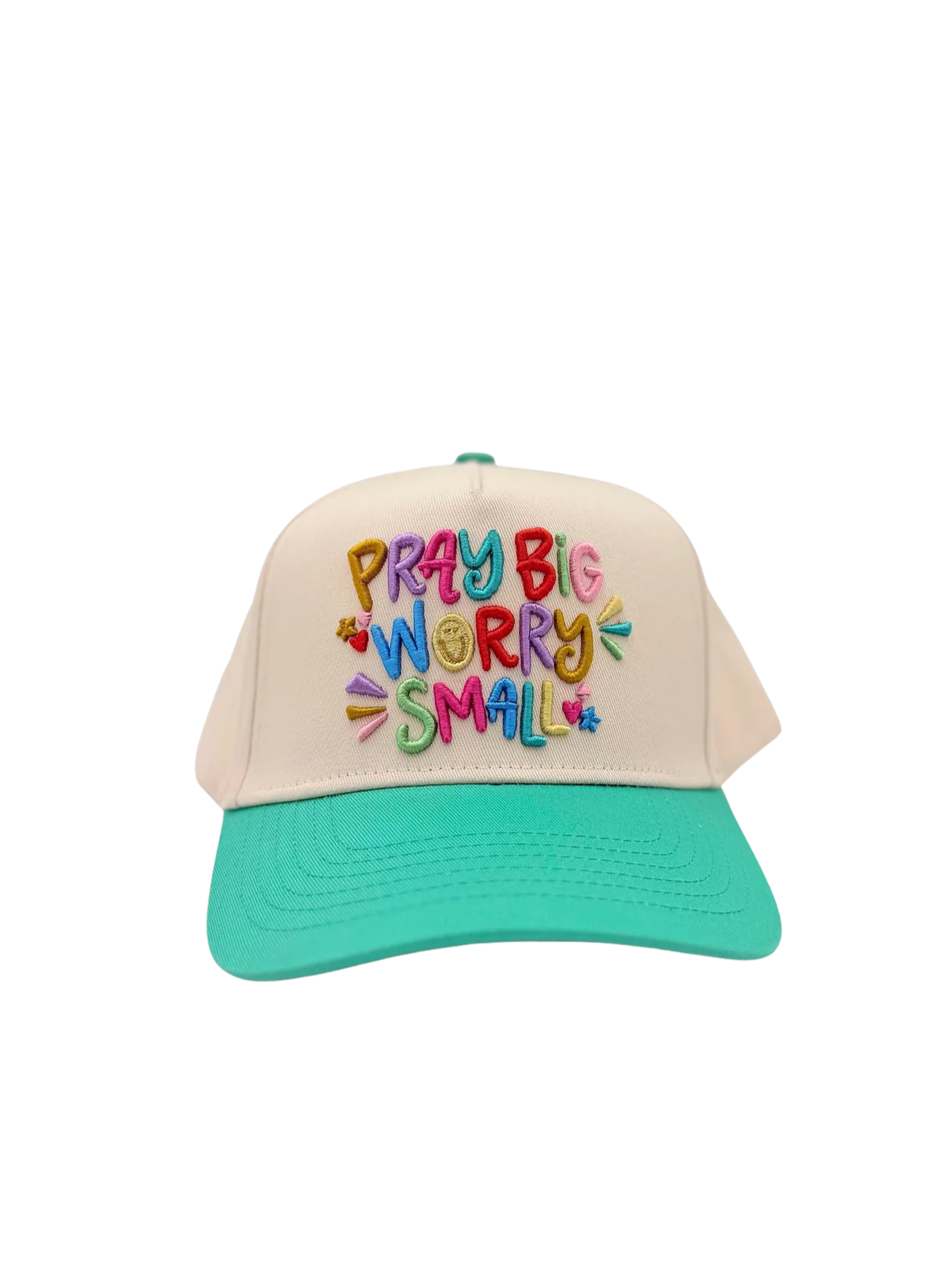Pray Big Worry Small Embroidered Hat