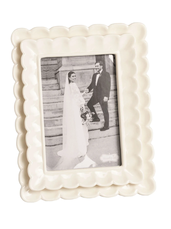 Large White Scalloped Frame