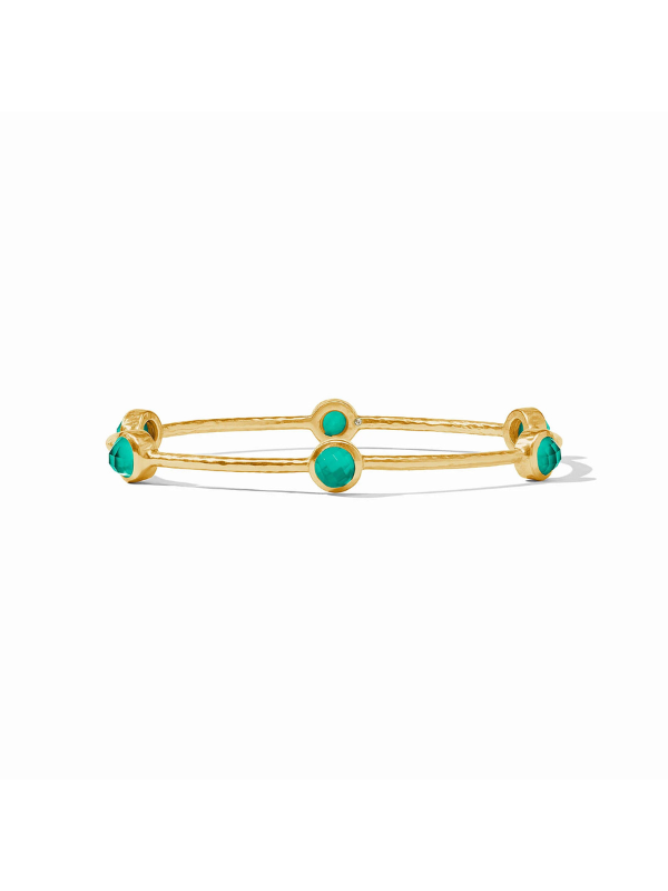 Milano Luxe Bangle in Gold Iridescent Emerald Green