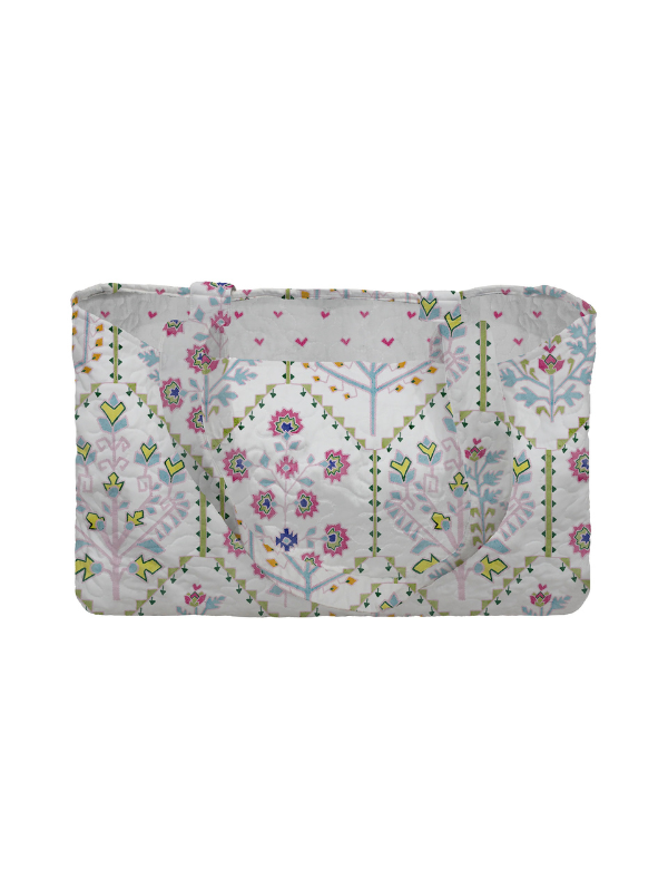 Tavi White Quilted Tote Bag
