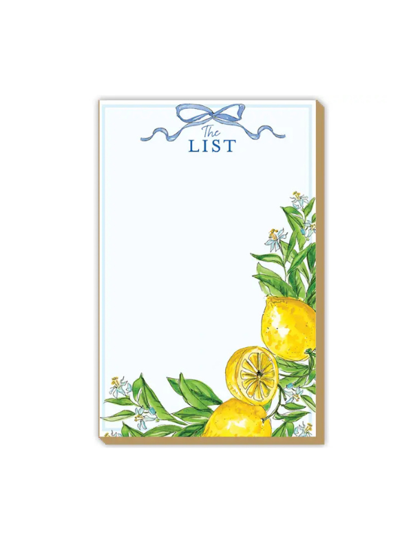 The List Handpainted Lemons With Greenery Luxe Notepad