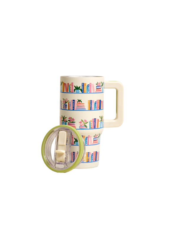 Book Shelfie 20 oz Lifestyle Flip Straw Tumbler