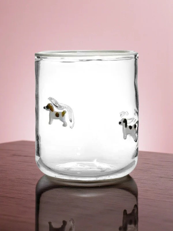 Puppy Clear Drinking Glass
