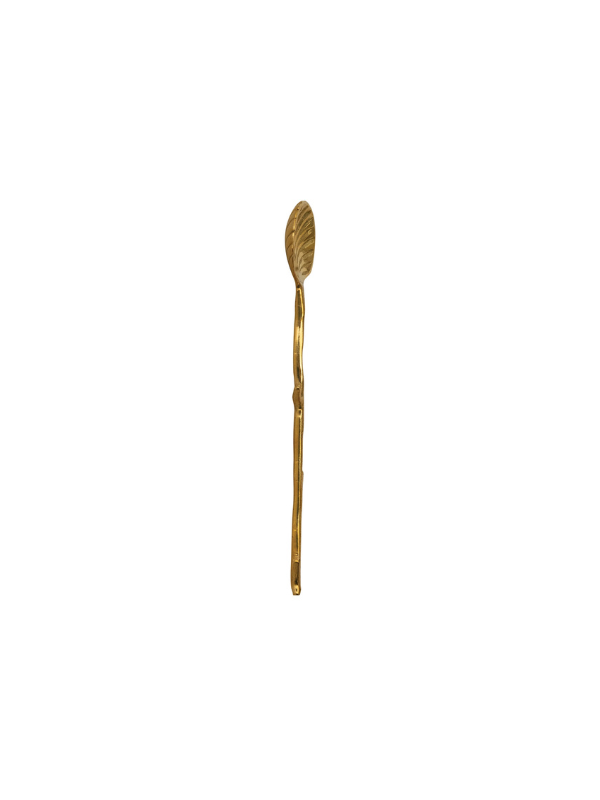 Brass Shell Shaped Spoon with Twig Shaped Handle