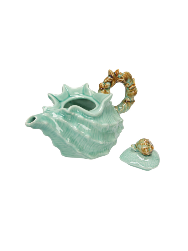 Shell Shaped Teapot with Starfish & Shells Handle