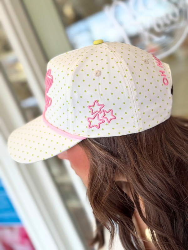 Sunday Funday Green Polka Dot Hat