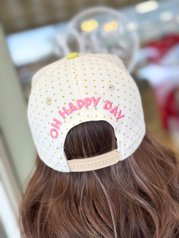 Sunday Funday Green Polka Dot Hat