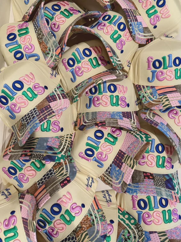 Follow Jesus Colorful Pattern Brim Hat