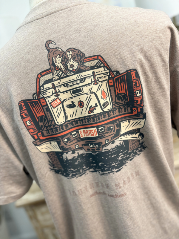 Loaded Up Pup Tee in Washed Burnt Taupe By Southern Marsh