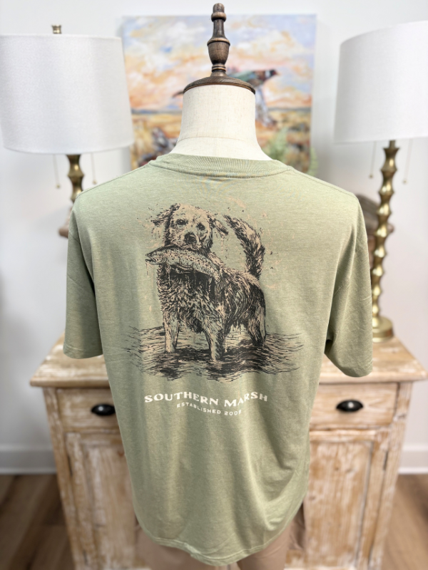 SEAWASH Shake & Release Tee in Brigade Olive By Southern Marsh