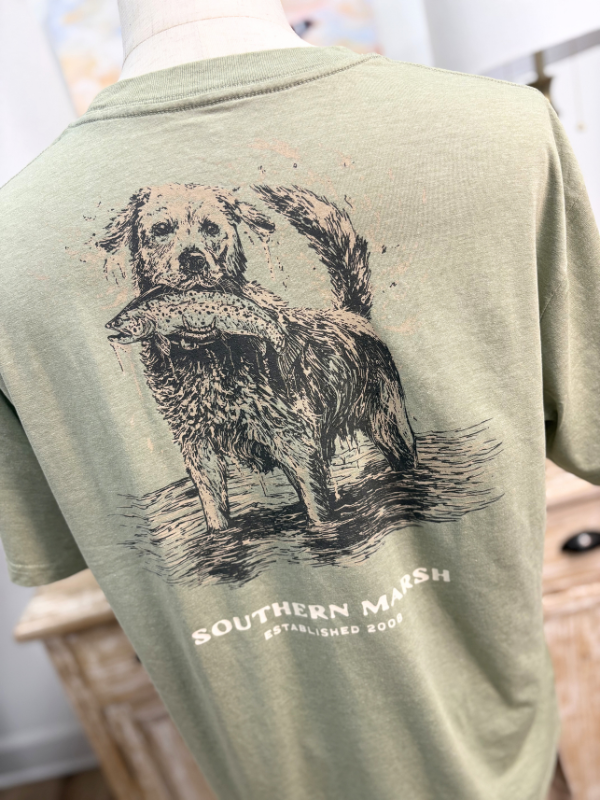 SEAWASH Shake & Release Tee in Brigade Olive By Southern Marsh