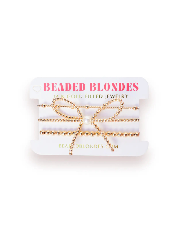 Extended June + Bow + 5MM Gold Stack