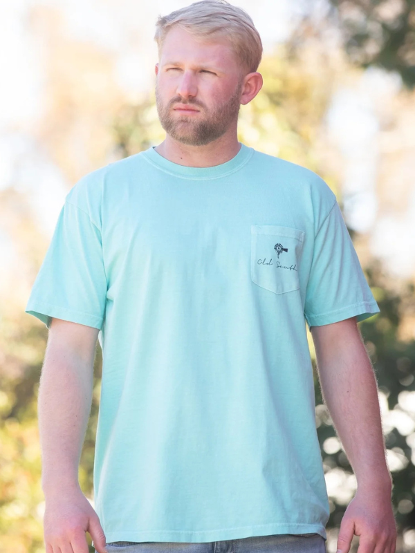 Wobbly Duck Short Sleeve Pocket Tee in Chalky Mint By Old South