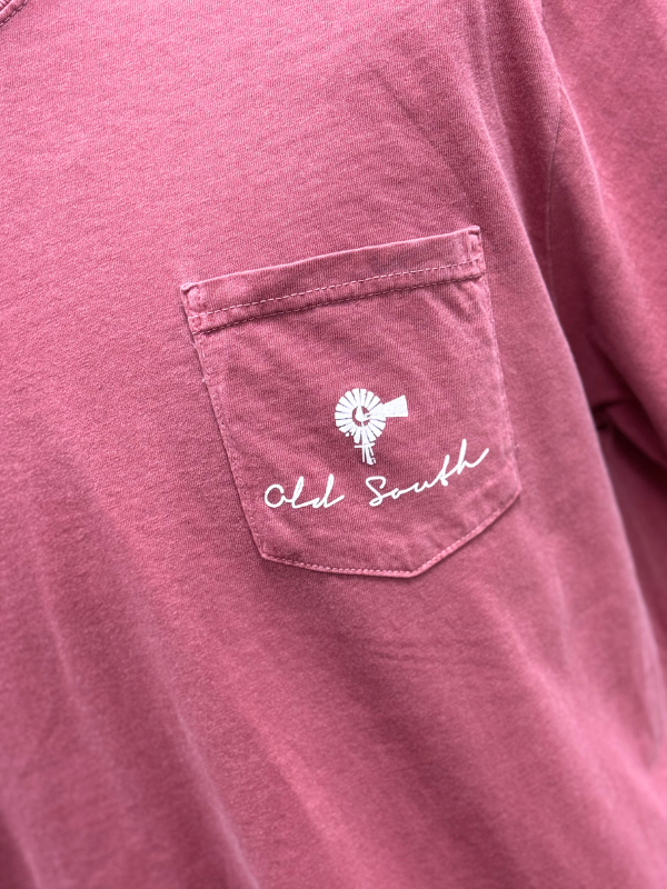 Patriot Eagle Short Sleeve Pocket Tee in Crimson By Old South