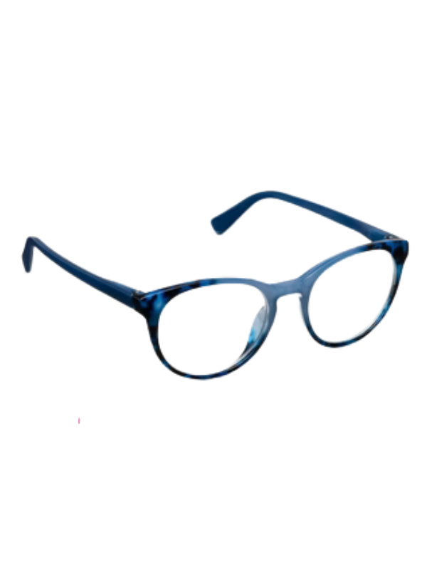 Ember Blue Light Reading Glasses in Navy Tortoise by Peepers