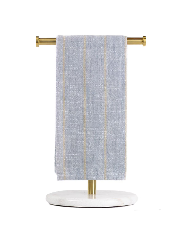 Mia Stripe Hand Towel in Light Blue/Yellow