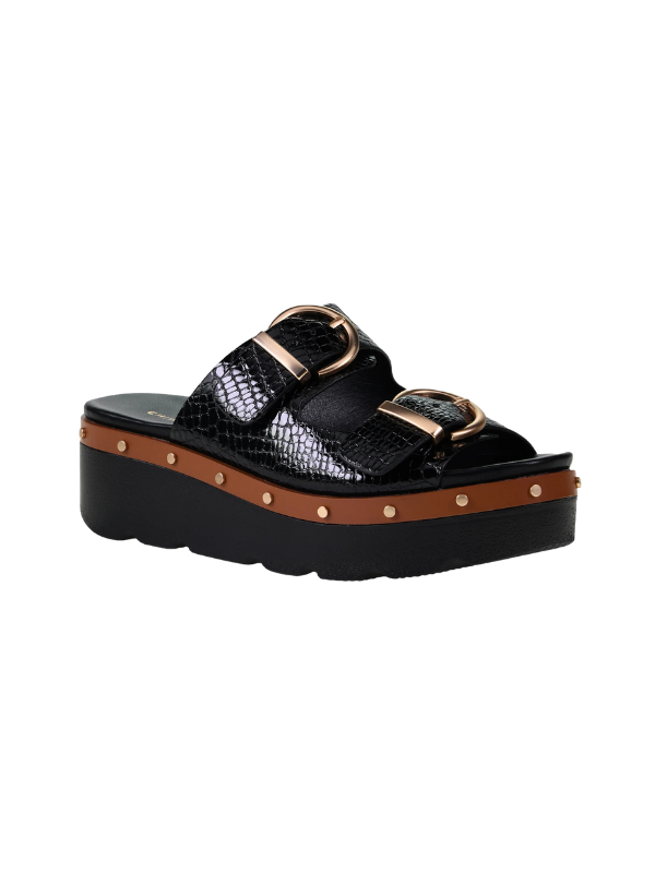 Surfs Up Platform Sandal in Black