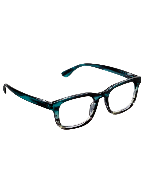 Otto Blue Light Reading Glasses in Teal Ombre Horn by Peepers