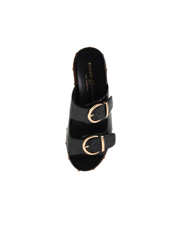 Surfs Up Platform Sandal in Black
