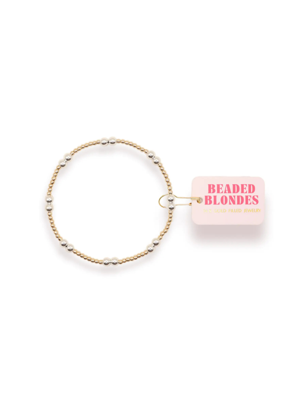 Leah Gold Beaded Bracelet With Silver