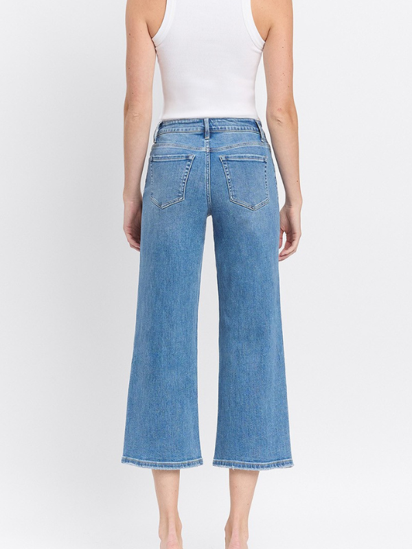 The Sadie High Rise Crop Wide Leg Jeans
